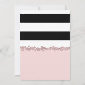 Invitation Rose Noir Noir Blanc Rose Or SWEET 16 Partie (Dos)