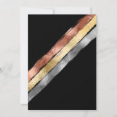 Invitation Rose noir  or argent brosse Mariage rayé (Dos)