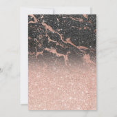 Invitation Rose noir or parties scintillant marbre chic Sweet (Dos)
