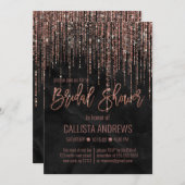 Invitation Rose noir Parties scintillant or Pearl Fête des ma (Devant / Derrière)