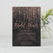 Invitation Rose noir Parties scintillant or Pearl Fête des ma (Debout devant)