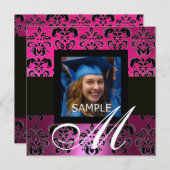 INVITATION ROSE NOIR PURPLE GRADUATION DOMMASK MONOGRAM (Devant / Derrière)