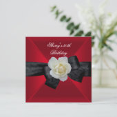 Invitation Rose noir rouge 30e fête d'anniversaire (Debout devant)