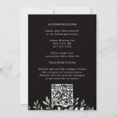 Invitation Rose noir roux Floral Automne Boho Mariage (Dos)