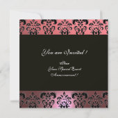 Invitation ROSE,NOIR,VIOLET DAMAS MONOGRAMME,blanc (Dos)
