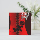 Invitation Rose noire Corset Filles de nuit en rouge (Debout devant)
