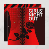 Invitation Rose noire Corset Filles Soirée | rouge (Devant / Derrière)