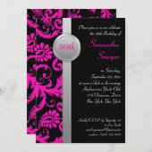 Invitation rose, noire, et 30ème d'anniversaire (Devant / Derrière)