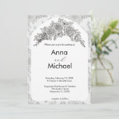 Invitation Rose noire et blanche (Debout devant)