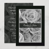 Invitation Rose noire et blanche (Devant / Derrière)