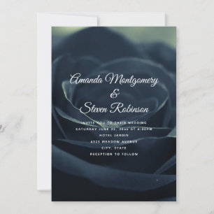 Invitation Rose Noire Fleur Gothique Sombre Photo Mariage