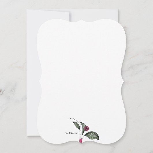 Invitation Rose Numéro 8 fête d'anniversaire (Dos)