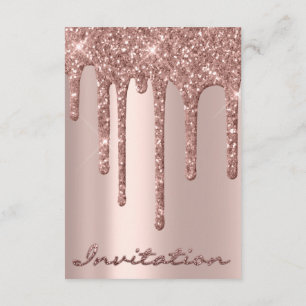 Invitation Rose nuptiale simple gouttes de étincelle Parties