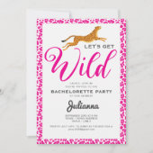Invitation Rose Obtenons Wild Coogar Leopard Bachelorette (Devant)
