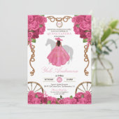 Invitation Rose Occidentale Charro Quinceanera (Debout devant)
