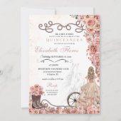 Invitation Rose occidentale Gold Princesse Charra Quinceañera (Devant)