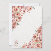 Invitation Rose occidentale Gold Princesse Charra Quinceañera (Dos)