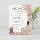 Invitation Rose occidentale Gold Princesse Charra Quinceañera (Debout devant)