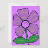 Invitation Rose & Or 60e anniversaire simple Doodle Flower (Devant)