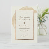 Invitation Rose or Aquarelle brosse pointes Mariage Invitat (Debout devant)