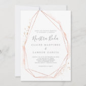 Invitation Rose or aquarelle Mariage espagnol géométrique (Devant)