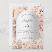 Invitation Rose or argent rose arche florale élégant mariage (Devant)