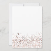 Invitation Rose or blanc typographie confetti mariage (Dos)