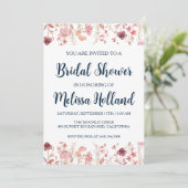 Invitation rose or botanique moderne douche nuptiale (Debout devant)