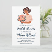 Invitation rose or botanique moderne douche nuptiale (Debout devant)