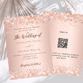 Invitation Rose or code QR RSVP détails mariage