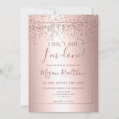 Invitation Rose or confetti de divorce métallique (Devant)