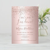 Invitation Rose or confetti de divorce métallique (Debout devant)