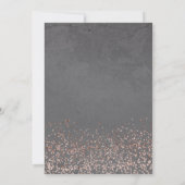 Invitation Rose or confetti gris ciment typographie mariage (Dos)
