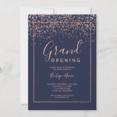 Invitation Rose or confetti marine typographie ouverture (Devant)