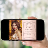 Invitation Rose or dessiné à la main photo anniversaire