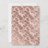 Invitation Rose or et huile rose Floral Rose Mariage (Dos)