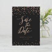 Invitation Rose or et parties scintillant noire éclat enregis (Debout devant)