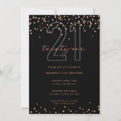 Invitation Rose or et parties scintillant noire scintillent 2 (Devant)