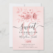 Invitation Rose Or et rose Blush Fab Parties scintillant flor (Devant)