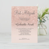 Invitation Rose or faux parties scintillant rose ombre Bat mi (Debout devant)