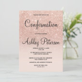Invitation Rose or faux parties scintillant rose ombre confir (Debout devant)