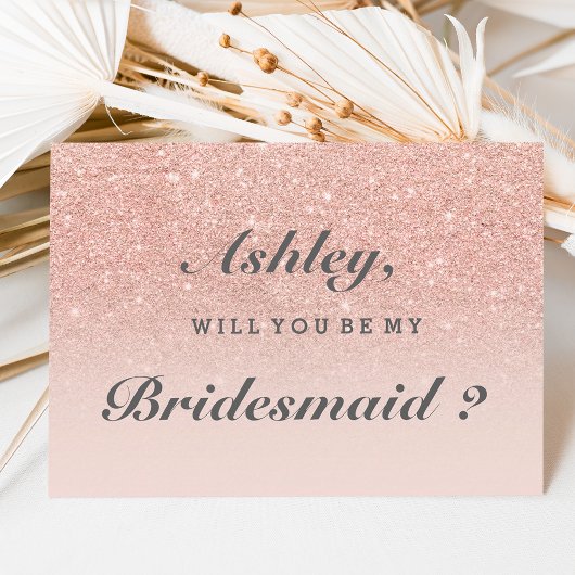Invitation Rose or faux parties scintillant rose ombre être m