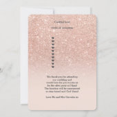 Invitation Rose or faux parties scintillant rose ombre mariag (Dos)