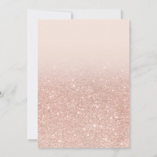 Invitation Rose or faux parties scintillant rose ombre photo (Dos)