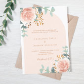 Invitation Rose or fleurie  arche mariage