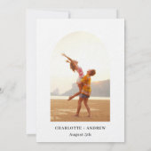 Invitation Rose or floral arche photo luxe mariage (Dos)