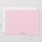 Invitation Rose or Floral Bois Animaux Fille Baby shower (Dos)
