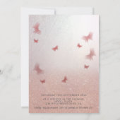Invitation Rose or glittery ombre robe charmant papillon (Dos)