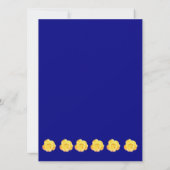 Invitation Rose or jaune or bleu marine Mariage floral (Dos)