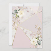 Invitation Rose or marbre or Géométrique Eucalyptus Floral (Dos)